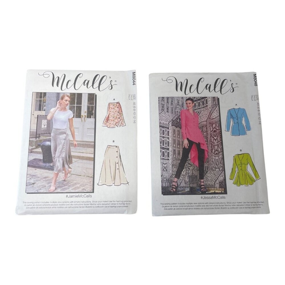 McCalls Sewing Pattern M8044 &‎ M8048 Misses Skirts & Tops Sizes 6-14